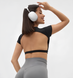 Спортивная футболка з чашечками Open Back - чорна  YR01S фото 1