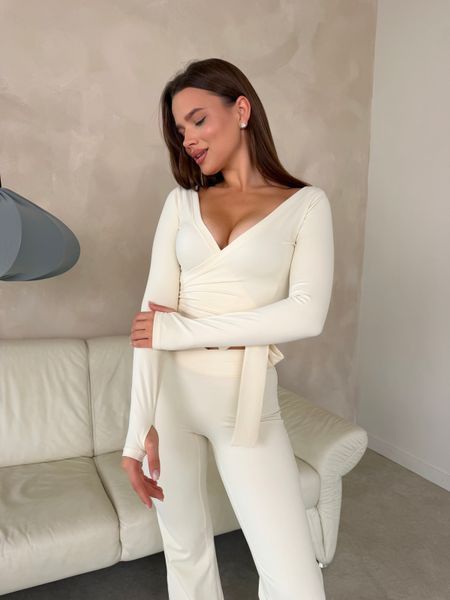 Стильне болеро з довгими рукавами | ivory NYB08S фото