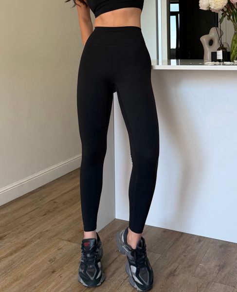 Жіночі легінси з високою посадкою без пушап | чорні NY01VS фото